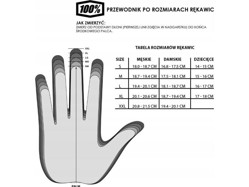 100% COGNITO Handskar Fluogul - XL (handflatans längd 200-209 mm) (NY 2022) | Cykling - Kläder - Cykelhjälmar | GameStuff