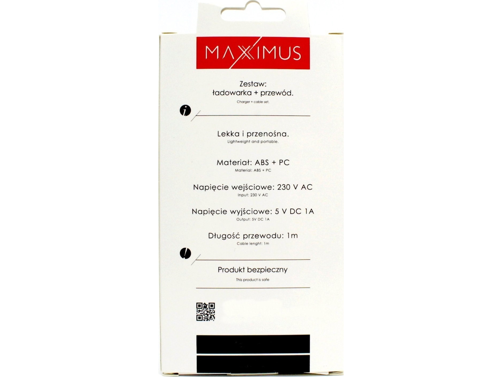 Maxximus Charger Load. Network. Maxximus Handy 1A + Micro Usb