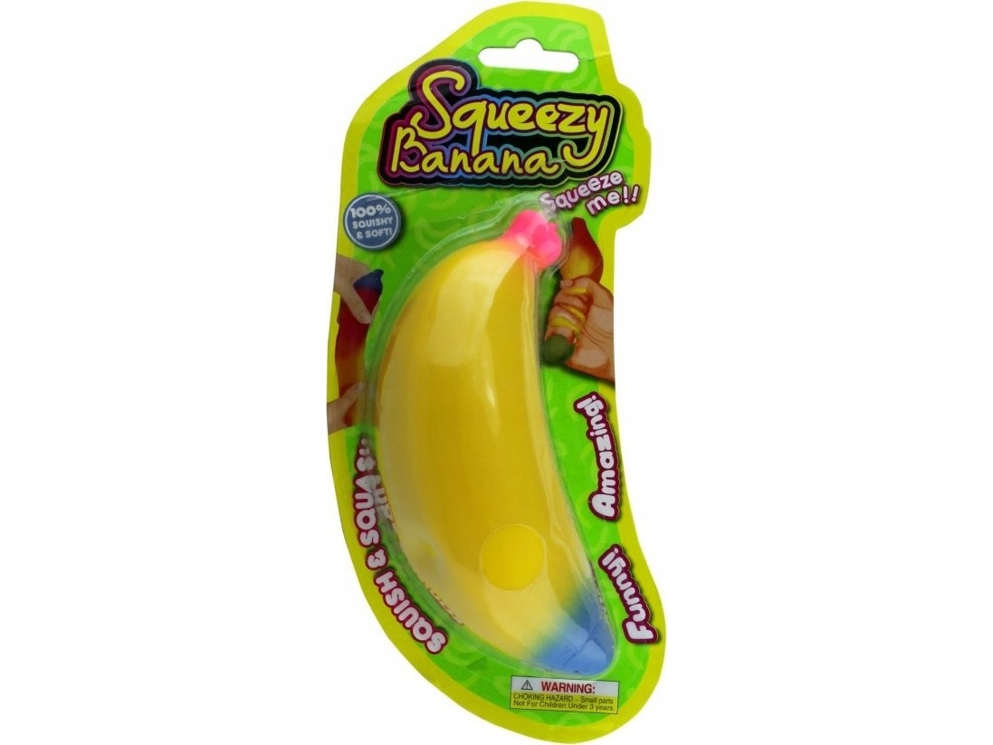 Hipo Super Stretch Banana, anti-stress / squash 14cm, regnbuefarver 620940 mix pris pr. 1 stk op.24stk billede