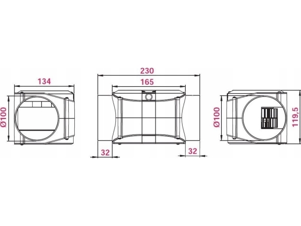 Awenta kanalventilator VTR Awenta VTR100D Ø100 mm 42/70 m3/h 12/22,5W 230V hvid