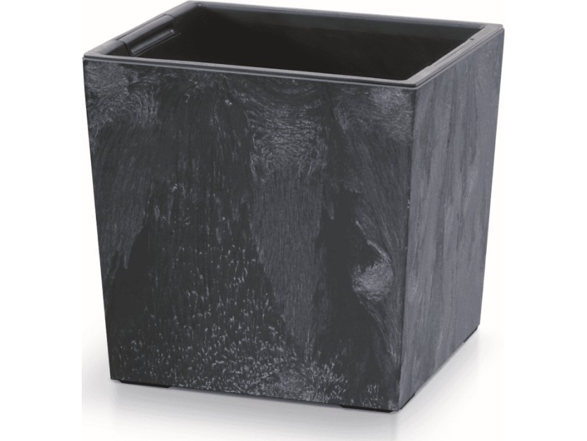 Prosperplast URBI SQUARE LOW BETON EFFECT Firkantet urtepotte DURS240LE-S433, farve antracit, Prosperplast, mål 24x24x23,5 cm