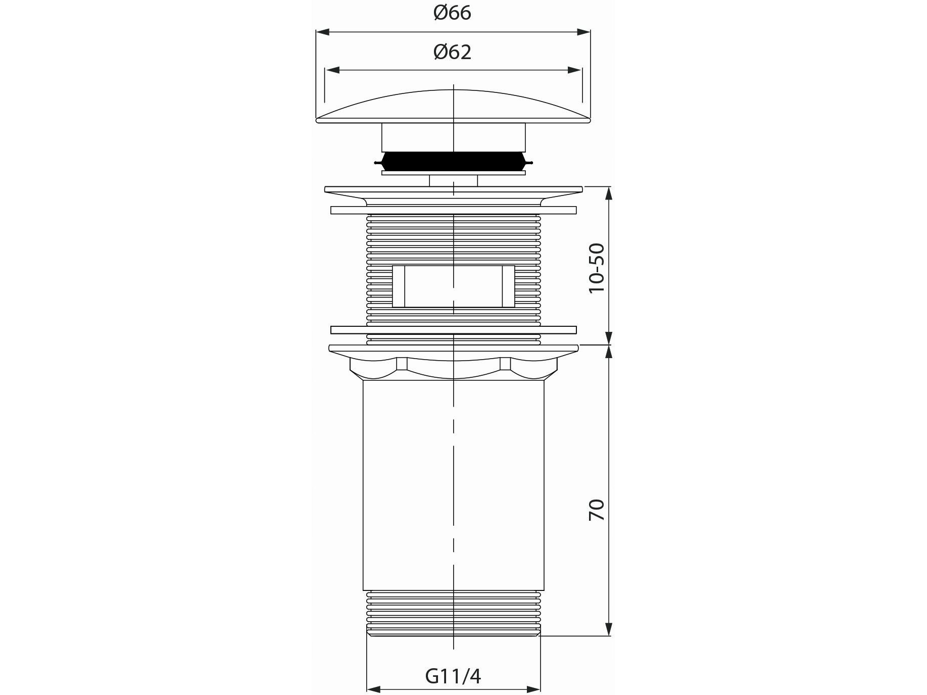 Cersanit (Klik-Klak-Propper) Automatisk Universal Click-Klak-Propper Krom (S951-700)