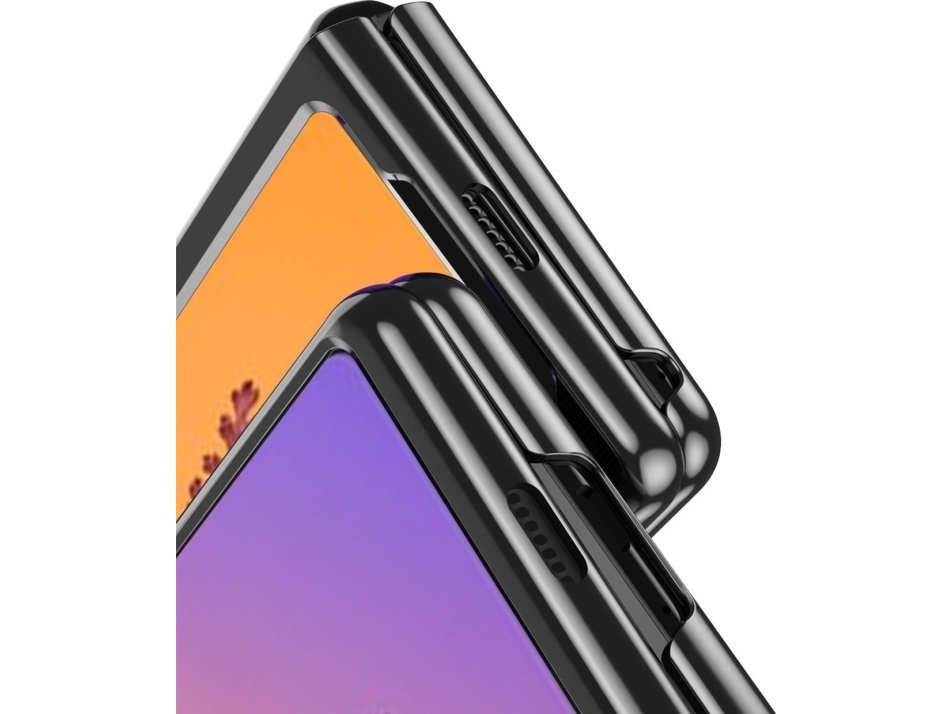 Hurtel Plating Case Samsung Galaxy Z Fold 4 Etui Med Metallisk Kant Blå