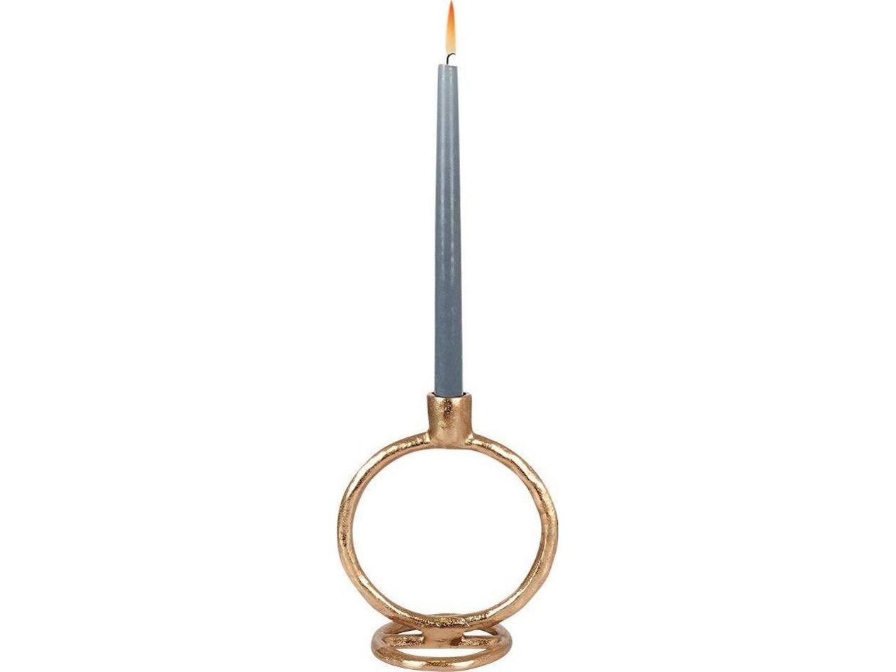 Home Styling Collection ljusstake för långt ljus i aluminium guld 19 cm | Bordssättning - Bar & vin - Ljusstakar och Lampor | GameStuff