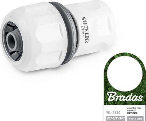 Bradas Hurtigkoblinger Universelle 1/2", 5/8", 3/4" Stop / White Line