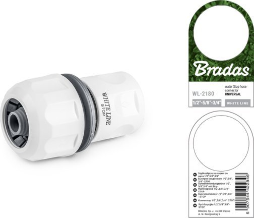 BRADAS hurtigkoblinger universelle 1/2, 5/8, 3/4 STOP / WHITE LINE