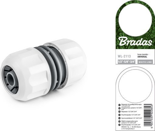BRADAS slangkoppling universal 1/2, 5/8, 3/4 / WHITE LINE | Trädgården - Bevattning av trädgårdar - Krankopplingar & Slangkopplingar | GameStuff