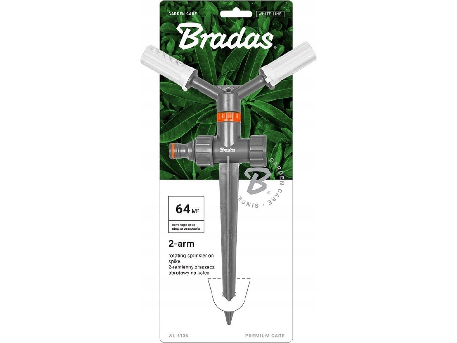 Bradas - 2-arms roterende sprinkler på spids - blister
