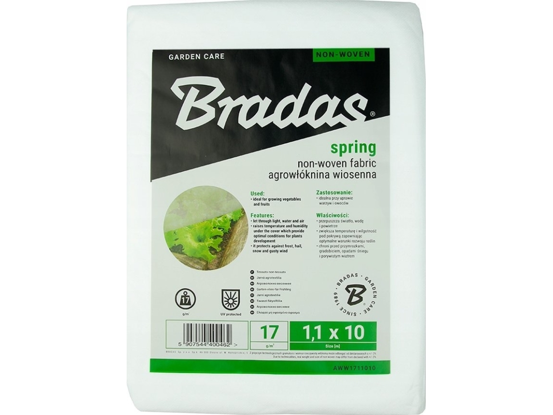 Bradas Agro-textile 17 spring white, 1,1 x 10 m