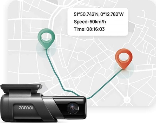 70Mai M500 Dashcam Quad Hd 170°-Sichtfeld 128 Gb Grau