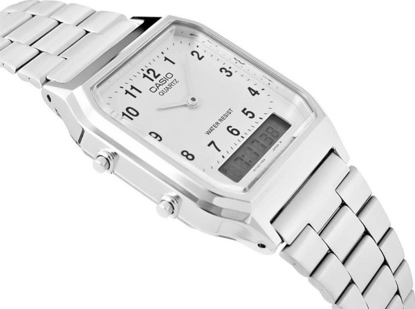 Casio Aq230a-7Bmq Collection Unisex Retro Ur, Sølv (Aq230a-7Bmq)