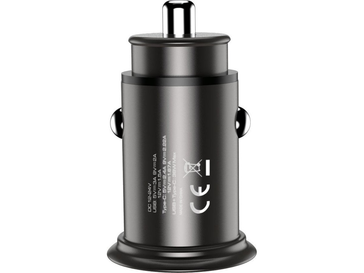 Techly Iusb2-Car5-Ac38w, Automatisk, Cigartænder, 12 V, 3 A, Sort