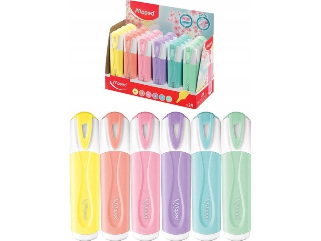 Maped Fluo'Peps Pastel overstregningspenne 4x6 farver (24)