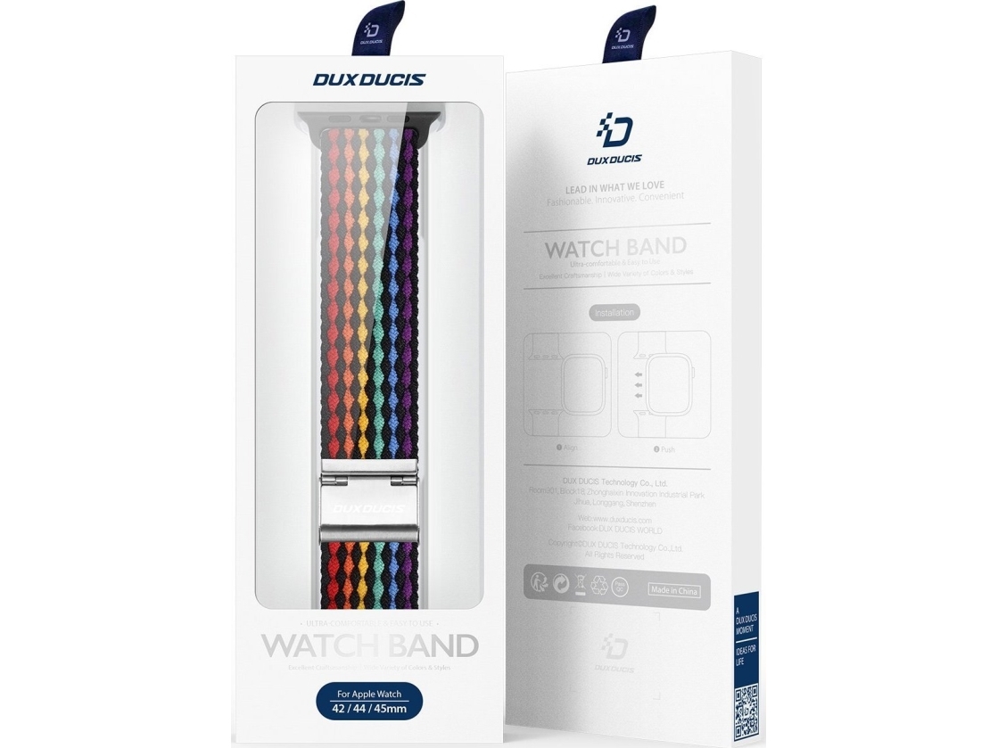 Dux Ducis Armband (Mixture II Version) Apple Watch SE Armband, 9, 8, 7, 6, 5, 4, 3, 2, 1 (41, 40, 38 mm) vävt band, mörkt randigt armband | Tele & GPS - Mobil tillbehör - Skydd & Väskor | GameStuff