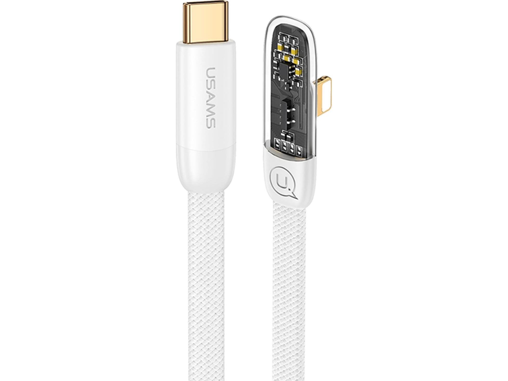 Usams Kabelis Kampinis Usb-C Na Lightning Pd 20W Fast Charging Iceflake Series 2M Baltos Spalvos Sj586usb02 (Us-Sj586)