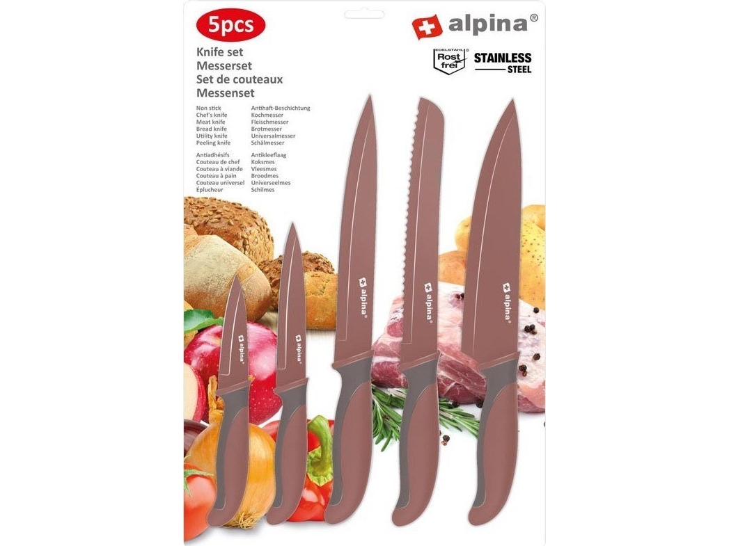 Alpina - kniv i rustfrit stål (bordeaux)