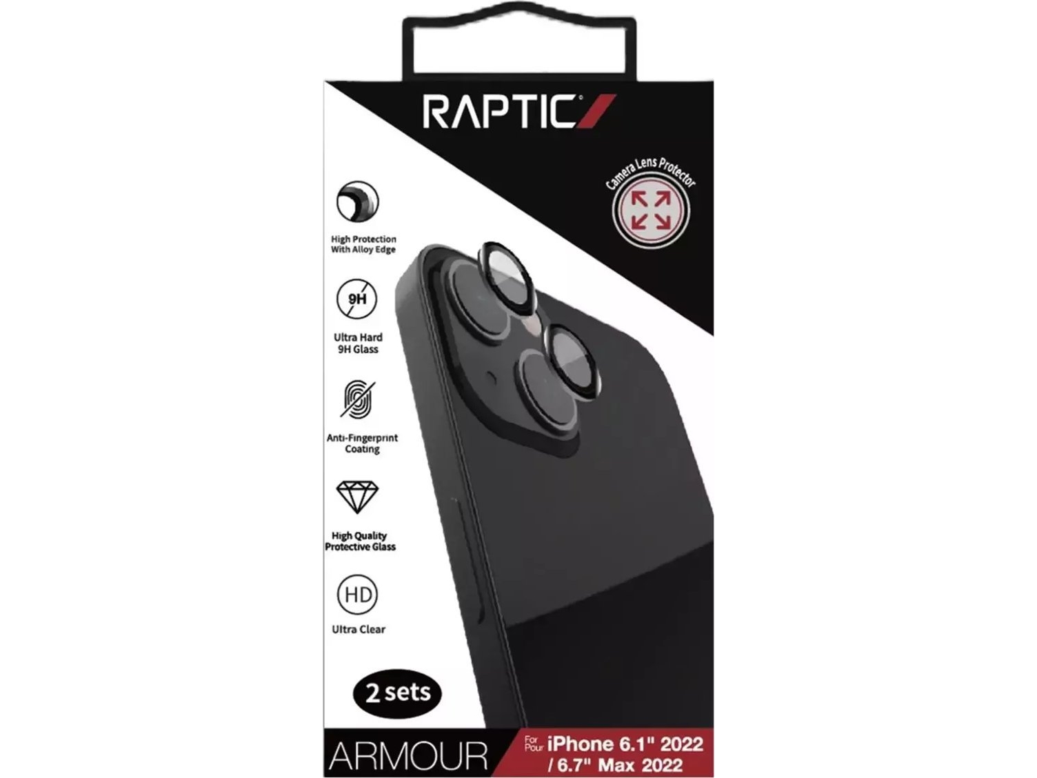 Raptic Raptic X-Doria Armour Camera Glass Hærdet Glas Til Iphone 14 / 14 Plus Bagkamera