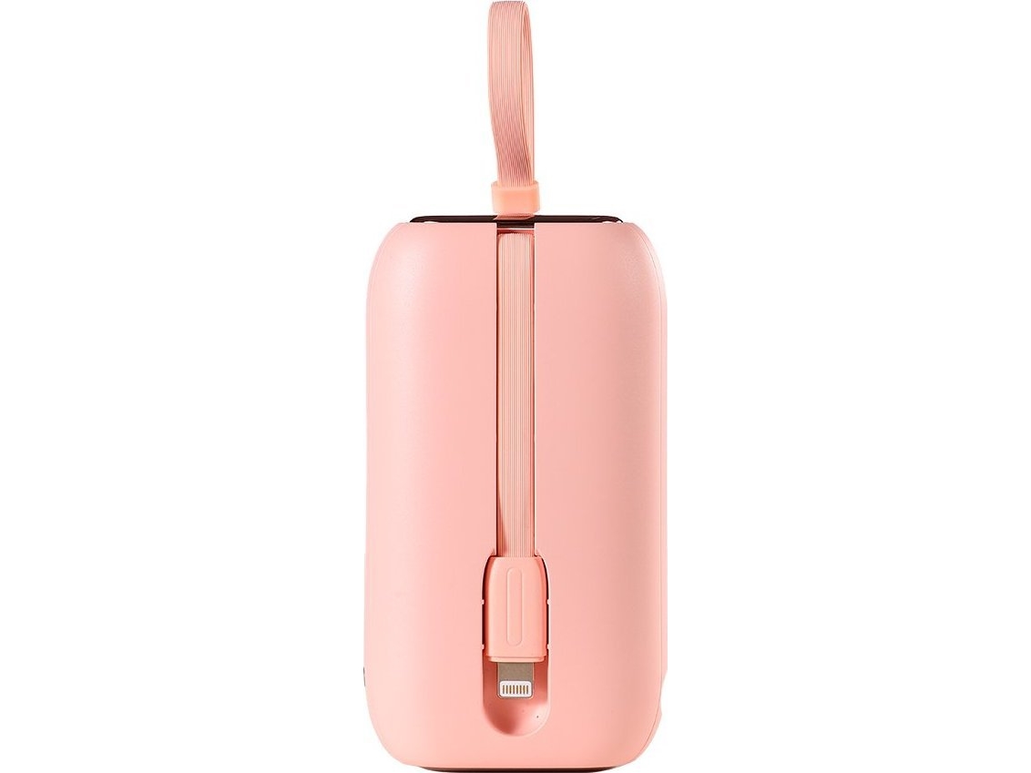 Joyroom Powerbank 10000Mah Colorful Series 22.5W Med 2 Indbyggede Usb C- Og Lightning-Kabler Pink (Jr-L012)