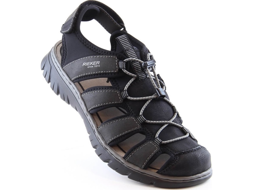 Rieker komfort sandaler til mænd indbygget sort Rieker 26770-00 43