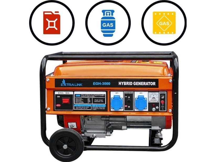 Extralink EX.30363, 2800 W, 220 V, 15 l, Naturgas, Gasol (LPG), Bensin, 1,2 l/h, Manuell | Verktyg & Verkstad - För verkstaden - Generator och kompressor | GameStuff