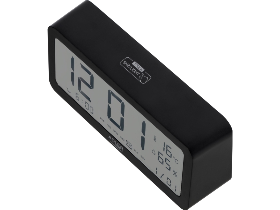 Adler Battery alarm clock Adler AD 1195B black | Hårvård - Hårvård damer - Locktänger | GameStuff