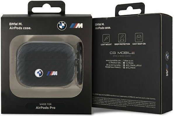 Bmw Bmw Bmapwmpuca2 Airpods Pro Cover Czarny/Black Carbon Double Metal Logo