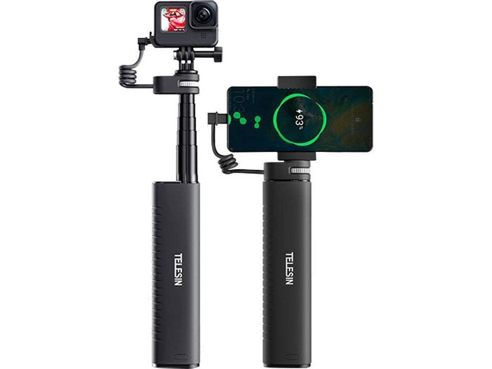 Telesin Selfie-stick med USB-C powerbank för sportkameror / smartphones TE-CSS-001 | Tele & GPS - Batteri & Laddare - Strömförsörjningsbanker | GameStuff