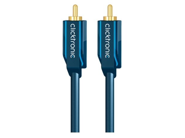 ClickTronic RCA-kabel, mono Premiumkabel | 1x cinch plug  1x cinch plug | 2,0 m | OFC innerledare