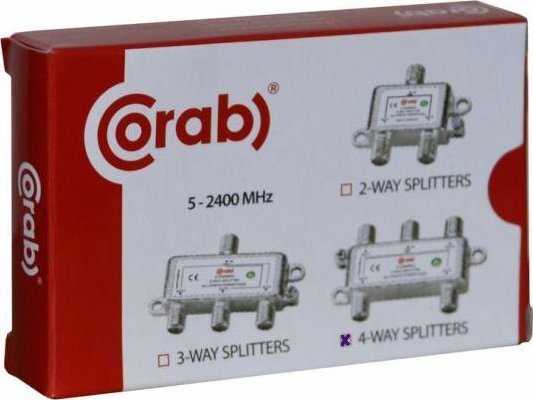 CORAB signalsplitter 5-2400MHz 4 udgange strøm-gennemgang