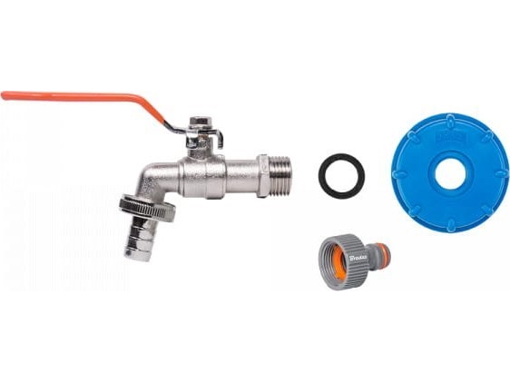 Bradas - IBC mutter S60x6, kran med 3/4` GZ utlopp, 1/2` slangplugg och nippel IBCS60-KK04123413Z | VVS Artiklar - Ventiler - Tappventiler | GameStuff