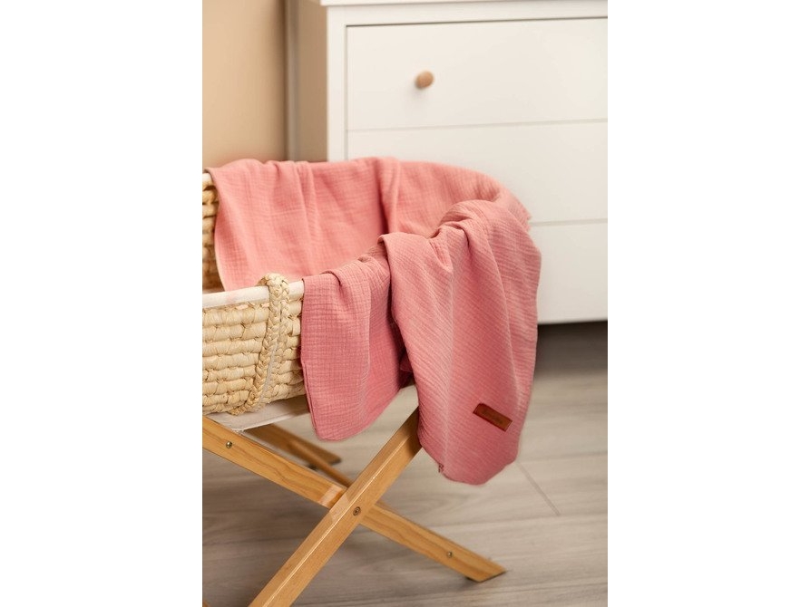 Sensillo MUSLIN BLANKET RETRO PINK 75x100