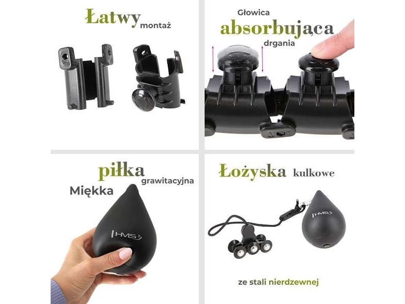 HMS hula hop med knopper og vægte HHW12 sort