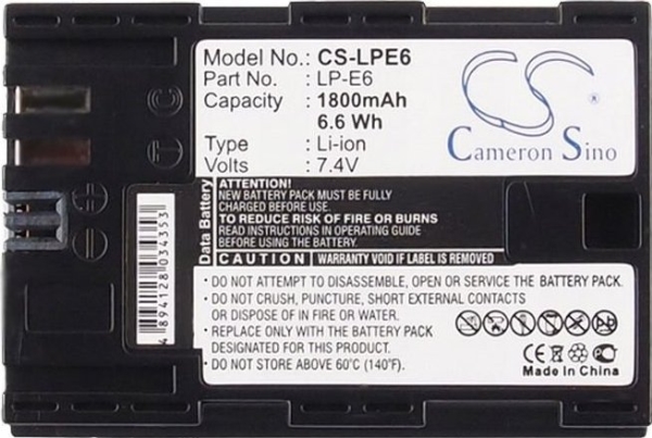 Akumulator Cameron Sino Akumulator Bateria Typu Lp-E6 / Lp-E6n / Lpe6 Do Canon / Cs-Lpe6