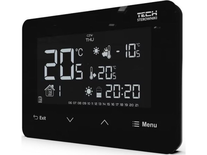 Tech trådlös rumsregulator ST293V3 tvåläges (frontpanel i glas) vit | Komponenter - Automatiseringsteknik - Temperaturregulator | GameStuff
