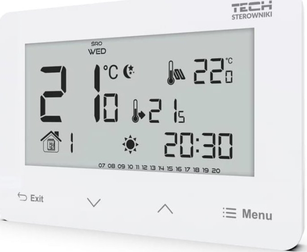 Tech Kabelforbundet Controller St-293Z V3 Hvid, Rum Dual-Mode 230V Strømforsyning Glas Indbygning