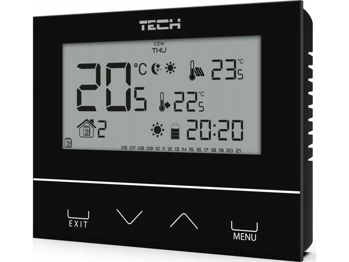 Styrenhet för teknikrum ST-293v3 svart, tvåstegskopplad, glas, infälld | Lauritz Knudsen - Övrige El-artiklar (LK) - LK IHC®-kontroll | GameStuff