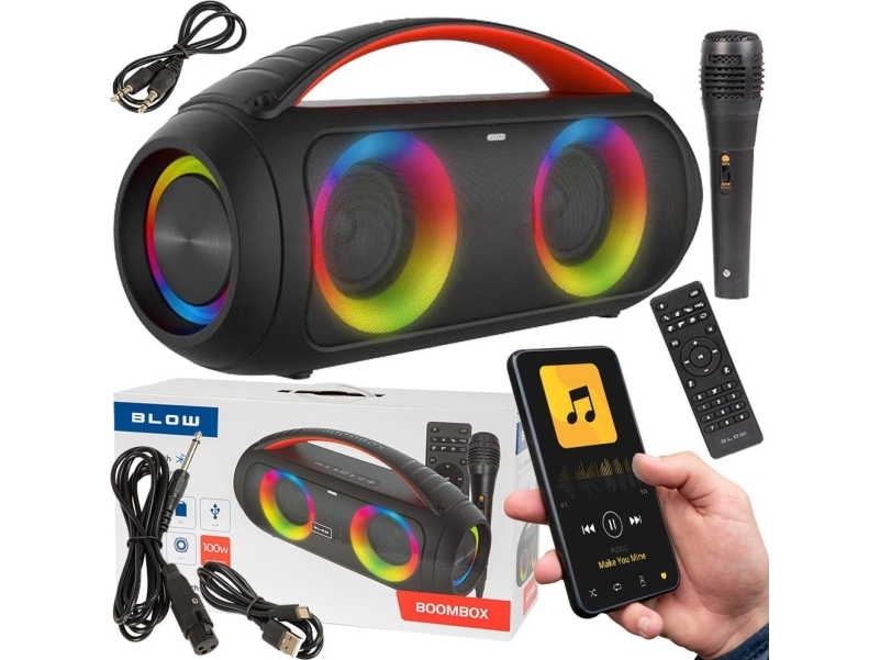 Wireless Speaker Blow Boombox, Black, 100 W