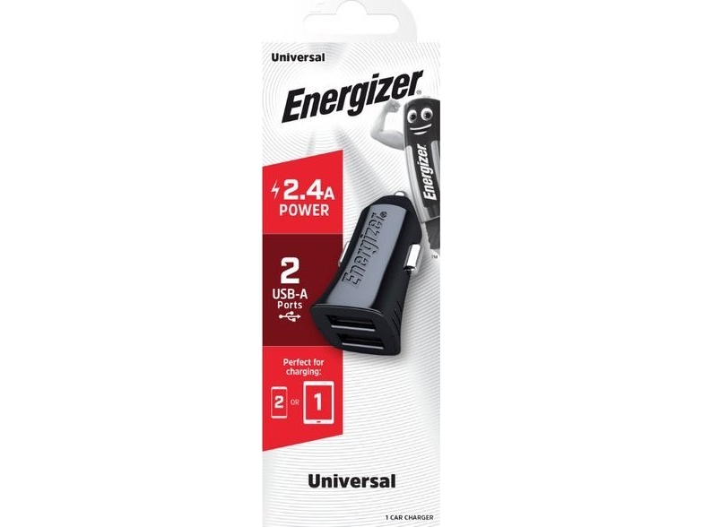 Energizer Classic - Autolaturi 2x USB-A 2.4A 12W (musta)