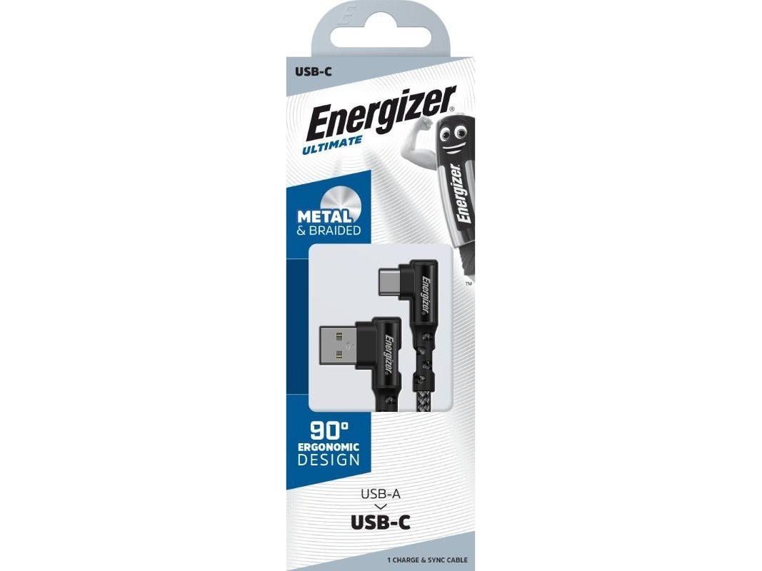 Energizer Usb Cable Energizer Ultimate - Usb-A To Usb-C Gaming Cable 90° 2M (Black)
