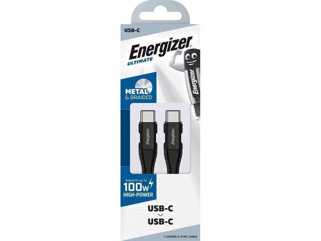 Energizer Usb Cable Energizer Ultimate - Usb-C To Usb-C Connection Cable 100W 2M (Black)
