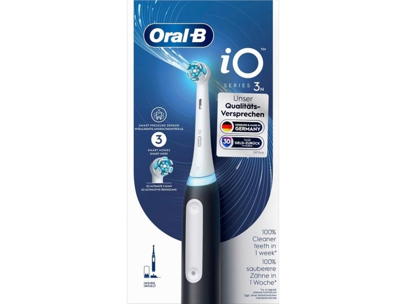 Oral-B Io 8006540730744, Erwachsener, Rotierende-Vibrierende Zahnbürste, Tägliche Pflege, Sensibel, Für Weiße Zähne, Schwarz, 2 Min, Rund
