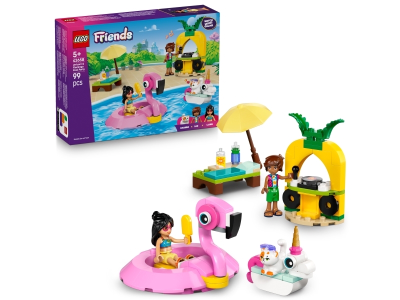LEGO 42658 Friends Pool Party with Unicorn and Flamingo - GEEKD.dk