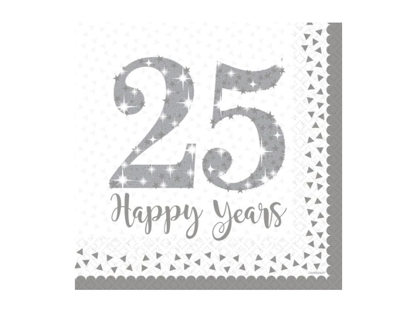 25 År Sølv Servietter