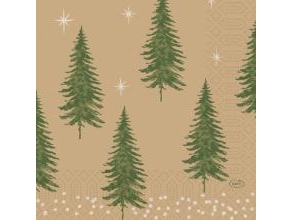 Serviette Duni 33 X 33 Cm 3-Lagig Humble Trees Braun, 10 Stck. X 50 Stck./Karton