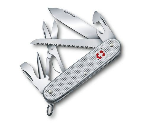 Victorinox 0.8271.26, Lukittuvateräinen veitsi, Monityökaluveitsi, Drop point -terä, Harmaa, 10 työkalua, 3,7 mm
