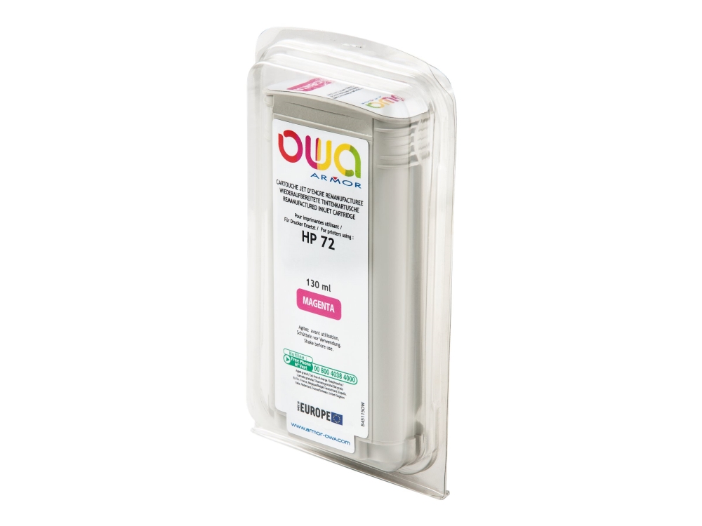 Owa - 130 Ml - Magenta - Kompatibel - Wiederaufbereitet - Tintenpatrone - Für Hp Designjet T1100, T1120, T1200, T1300, T2300, T610, T620, T770, T790,