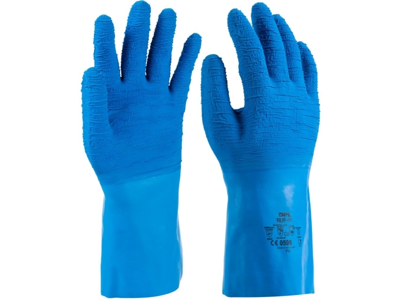 Latex Handske, Dpl Ruf-It, 7,5/S, Blå, Latex