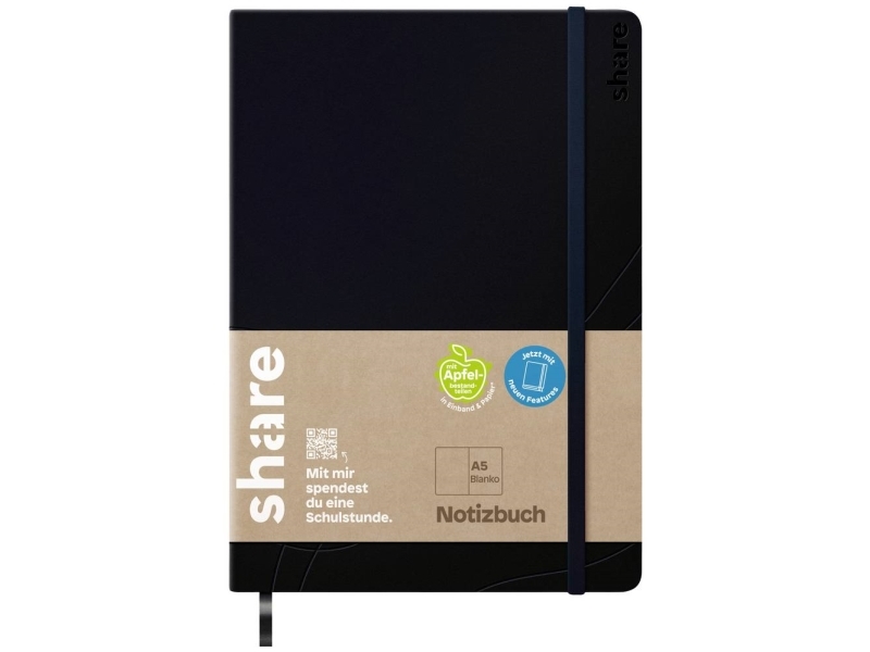Share 4-0014001 Notesbog Blanko Sort Antal Blade: 192 Din A5