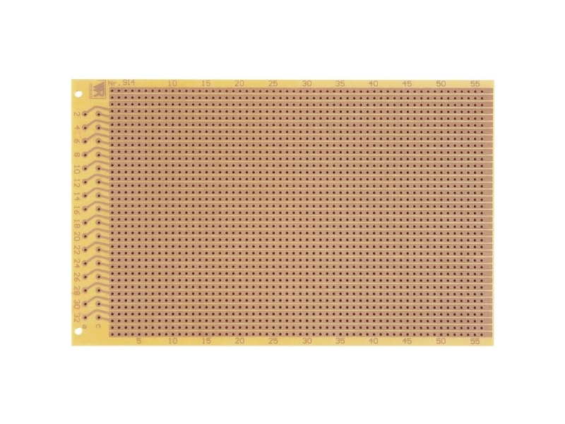 WR Rademacher WR-Typ 914 Elektroniske testkort i henhold til IHK-retningslinjerne Hårdt papir (L x B) 160 mm x 100 mm 35 μm Rastermål 2.54 mm Indhold 1 stk
