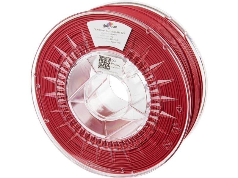 Spectrum Filaments 80077 Hips-X Dragon Red Filament Hips, Supportmateriale Slagfast, Let At Slibe, Mat 1.75 Mm 1000 G Rød 1 Stk
